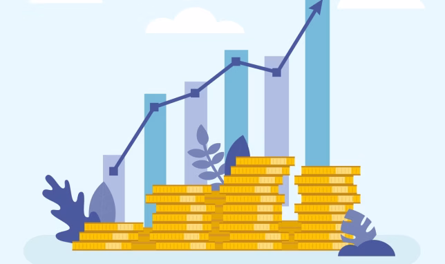 Concept Of Financial Business Plan, Revenue Growth Infographic. Increasing Stacks Of Money With Arrow, Growing Graph Icon, Chart Increase Profit, Growth Success Arrow Icon. Flat Vector Illustration Concept Of Financial Business Plan, Revenue Growth Infographic. Increasing Stacks Of Money With Arrow, Growing Graph Icon, Chart Increase Profit, Growth Success Arrow Icon. Flat Vector Illustration.
